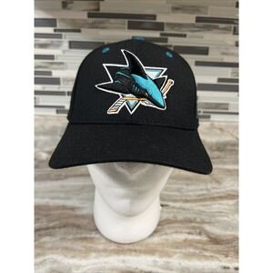 San Jose Sharks NHL Zephyer Black Baseball Cap Hat Fitted Size 7 1/4